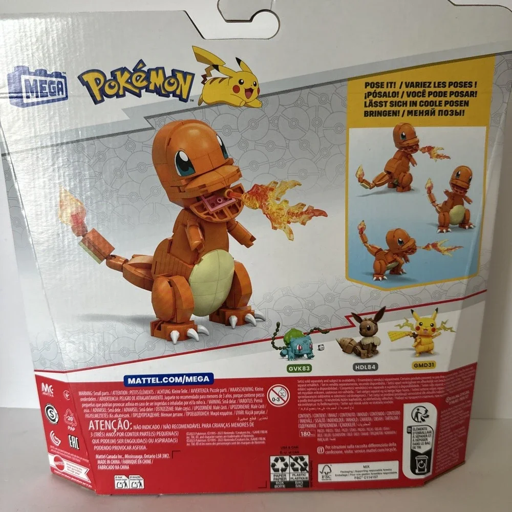 MEGA Pokémon Build & Show Charmander Building Set 180 Pieces GKY96 New Sealed